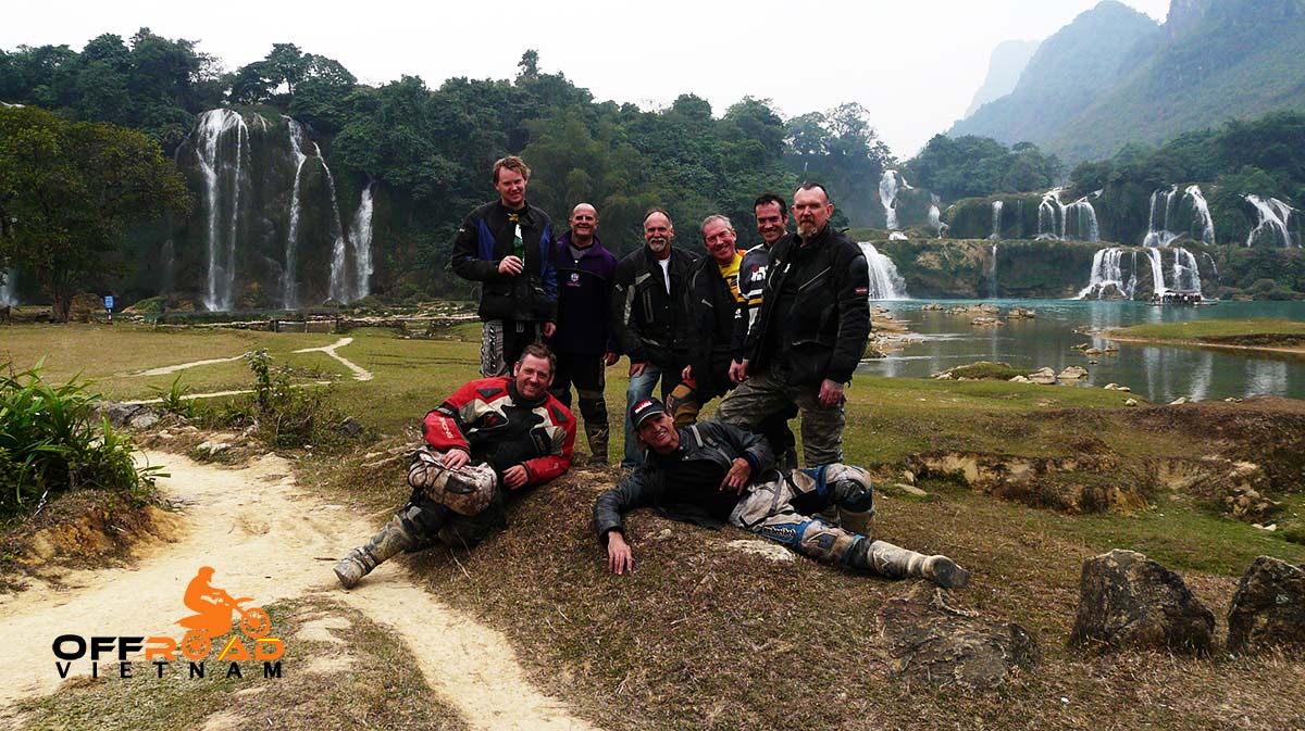 Motorbike trips through Vietnam from Hanoi to Northeast Vietnam with a stop at Ban Gioc waterfalls.