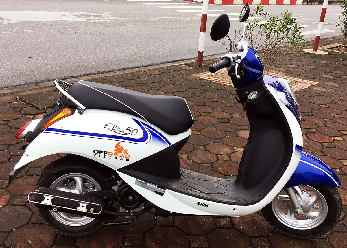 Vietnam Motorbike Motorcycle Tours - Motorbike Rental. SYM Elite 50cc fully-automatic scooter.